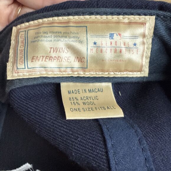 Vtg New York Yankees Strapback Hat Twins Enterprise Wool Blend & 47 Beanie Lot 2 - Picture 8 of 13